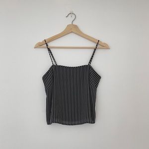 striped flowy cropped tank